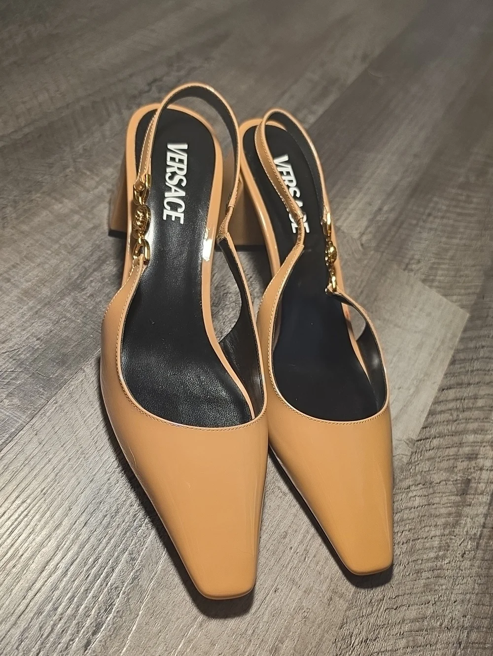 Versace Blush Leather Slingback Pump Size 9.5
